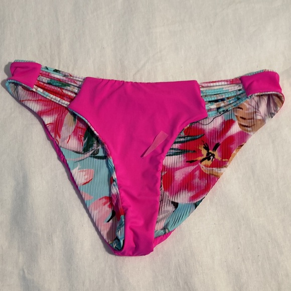 TiniBikini Bikini bottom reversible floral to pink fuchsia M - Picture 12 of 13